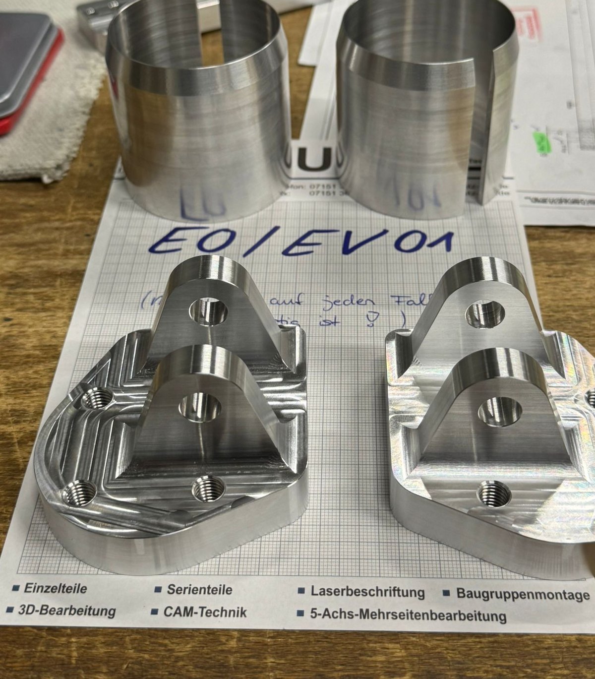 CNC machined aluminium components